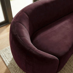 Contessa Mulberry Curved Performance Velvet Sofa - Ornate Home