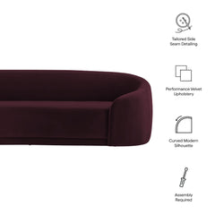 Contessa Mulberry Curved Performance Velvet Sofa - Ornate Home