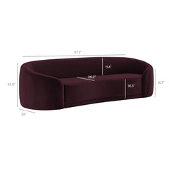 Contessa Mulberry Curved Performance Velvet Sofa - Ornate Home