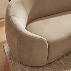 Contessa Taupe Curved Performance Velvet Sofa - Ornate Home