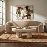 Contessa Taupe Curved Performance Velvet Sofa - Ornate Home
