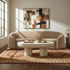 Contessa Taupe Curved Performance Velvet Sofa - Ornate Home