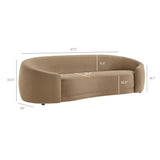 Contessa Taupe Curved Performance Velvet Sofa - Ornate Home