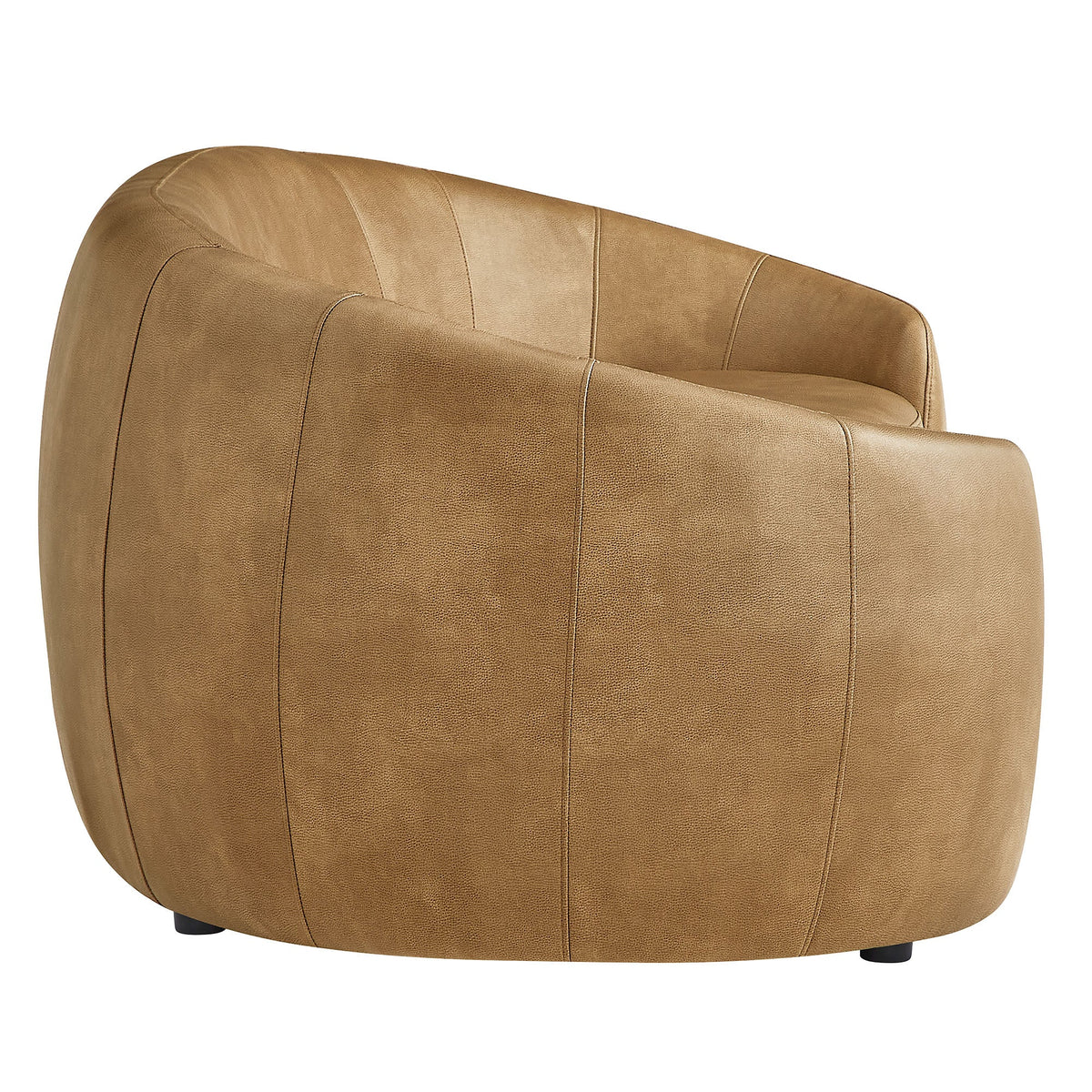 Contessa Toast Curved Vegan Leather Sofa - Ornate Home