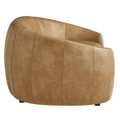Contessa Toast Curved Vegan Leather Sofa - Ornate Home