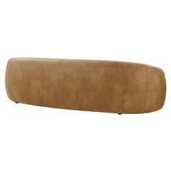 Contessa Toast Curved Vegan Leather Sofa - Ornate Home