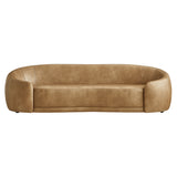 Contessa Toast Curved Vegan Leather Sofa - Ornate Home