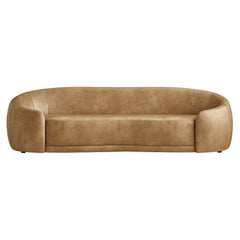 Contessa Toast Curved Vegan Leather Sofa - Ornate Home