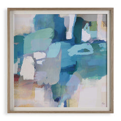 Continue On Blue/Green/Yellow Abstract Framed Print - Ornate Home