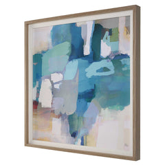 Continue On Blue/Green/Yellow Abstract Framed Print - Ornate Home