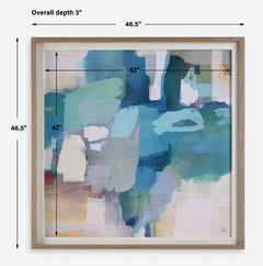 Continue On Blue/Green/Yellow Abstract Framed Print - Ornate Home