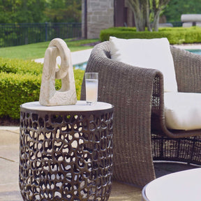 Continuum Brown/White Indoor-Outdoor Stone Sculpture - Ornate Home