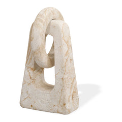 Continuum Brown/White Indoor-Outdoor Stone Sculpture - Ornate Home