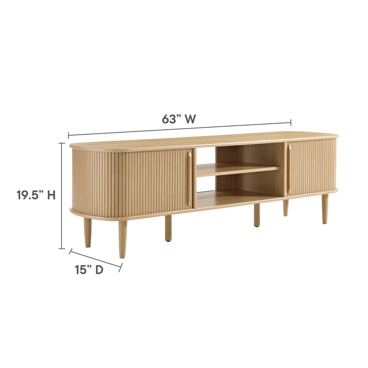 Contour Oak 63" Wood TV Stand - Ornate Home