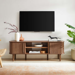Contour Walnut 55" TV Stand - Ornate Home