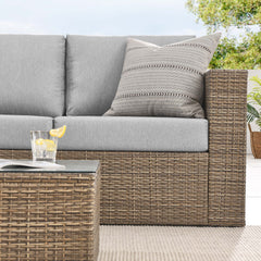 Convene Cappuccino/Gray 2-Piece Outdoor Patio Furniture Set - Ornate Home