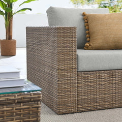 Convene Cappuccino/Gray 3-Piece Outdoor Patio Furniture Set - Ornate Home