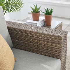 Convene Cappuccino/Gray Outdoor Patio Armchair - Ornate Home
