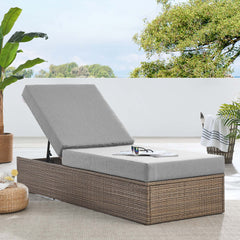 Convene Cappuccino/Gray Outdoor Patio Chaise Lounge Chair - Ornate Home
