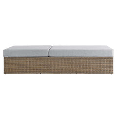Convene Cappuccino/Gray Outdoor Patio Chaise Lounge Chair - Ornate Home