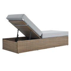 Convene Cappuccino/Gray Outdoor Patio Chaise Lounge Chair - Ornate Home