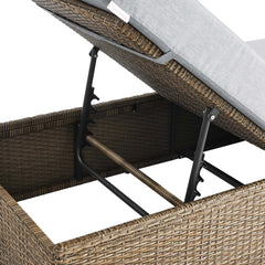 Convene Cappuccino/Gray Outdoor Patio Chaise Lounge Chair - Ornate Home