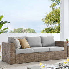 Convene Cappuccino/Gray Outdoor Patio Sofa - Ornate Home