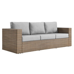 Convene Cappuccino/Gray Outdoor Patio Sofa - Ornate Home