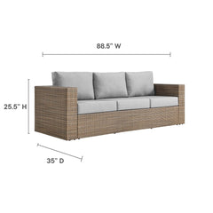 Convene Cappuccino/Gray Outdoor Patio Sofa - Ornate Home