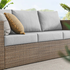 Convene Cappuccino/Gray Outdoor Patio Sofa - Ornate Home