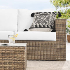 Convene Cappuccino/White 2-Piece Outdoor Patio Furniture Set - Ornate Home