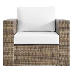Convene Cappuccino/White 4-Piece Outdoor Patio Furniture Set - Ornate Home