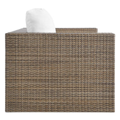 Convene Cappuccino/White 4-Piece Outdoor Patio Furniture Set - Ornate Home