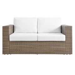 Convene Cappuccino/White 4-Piece Outdoor Patio Furniture Set - Ornate Home