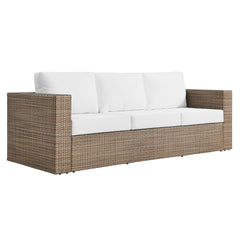 Convene Cappuccino/White 5-Piece Outdoor Patio Furniture Set - Ornate Home