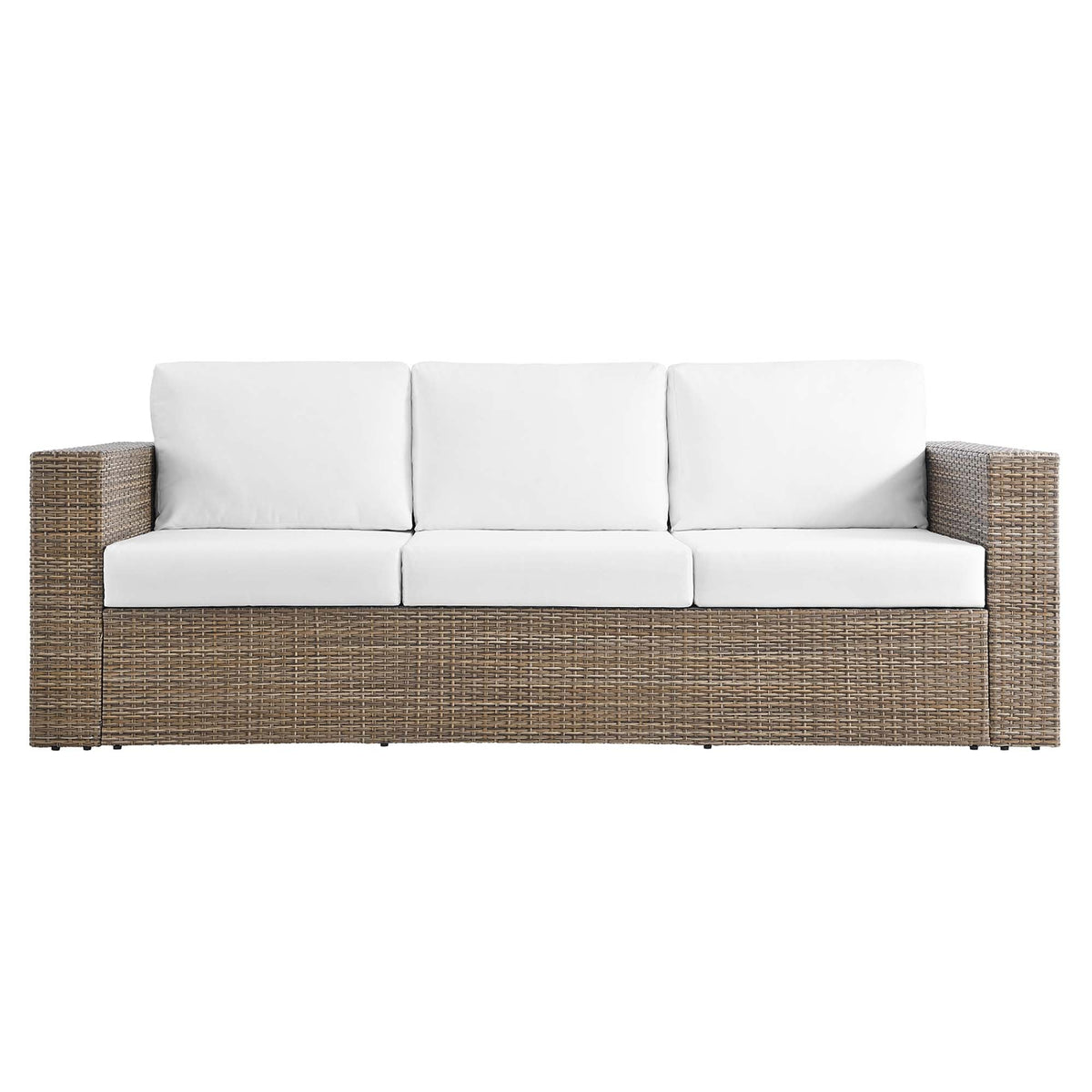 Convene Cappuccino/White 5-Piece Outdoor Patio Furniture Set - Ornate Home