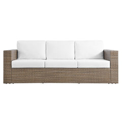 Convene Cappuccino/White 5-Piece Outdoor Patio Furniture Set - Ornate Home