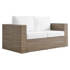 Convene Cappuccino/White 5-Piece Outdoor Patio Furniture Set - Ornate Home