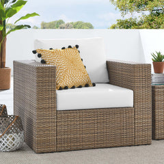 Convene Cappuccino/White Outdoor Patio Armchair - Ornate Home