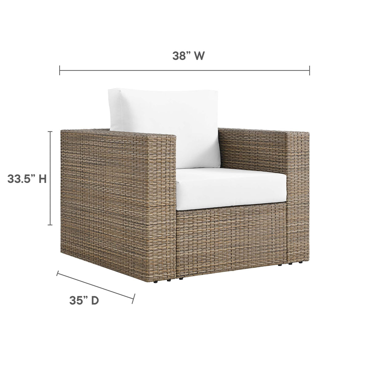 Convene Cappuccino/White Outdoor Patio Armchair - Ornate Home