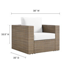 Convene Cappuccino/White Outdoor Patio Armchair - Ornate Home