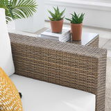 Convene Cappuccino/White Outdoor Patio Armchair - Ornate Home
