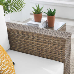 Convene Cappuccino/White Outdoor Patio Armchair - Ornate Home