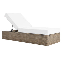 Convene Cappuccino/White Outdoor Patio Chaise Lounge Chair - Ornate Home