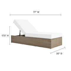 Convene Cappuccino/White Outdoor Patio Chaise Lounge Chair - Ornate Home