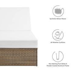 Convene Cappuccino/White Outdoor Patio Chaise Lounge Chair - Ornate Home