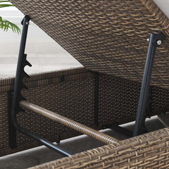 Convene Cappuccino/White Outdoor Patio Chaise Lounge Chair - Ornate Home