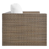 Convene Cappuccino/White Outdoor Patio Loveseat - Ornate Home