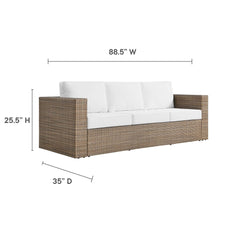 Convene Cappuccino/White Outdoor Patio Sofa - Ornate Home