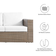 Convene Cappuccino/White Outdoor Patio Sofa - Ornate Home